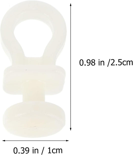 Angoily Lot De 100 Set De Poulies De Rideau En Plastique Beige Silencieuses Rouleaux Pour Rail De Rideau Accessoires De Quincaillerie Pour Fenêtres Adaptés à Usage Domestique Et