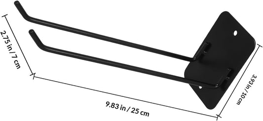 VICASKY Lot De 2 Crochets Muraux En Métal Noir, Porte-serpillière Et Porte-pelles Pour Rangement Et Organisation D’outils, Support Mural Multifonction Pour Garage, La Cuisine Et