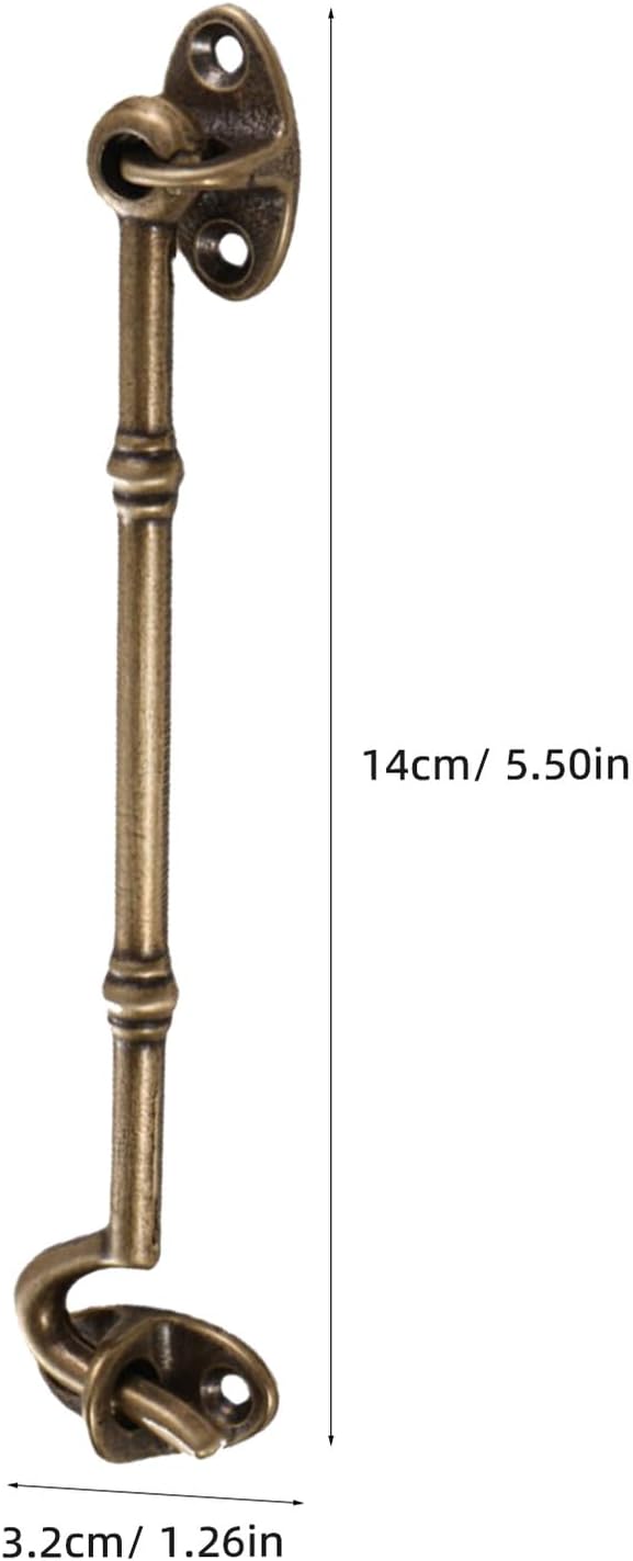 Angoily Lot De 2 Loquets à Crochet En Laiton 14 CM Verrou De Porte Intérieure Pour Fenêtres Et Portes Coulissantes Finition Bronze Ancien Verrou De Style Crochet Pour Maison Et Cabane