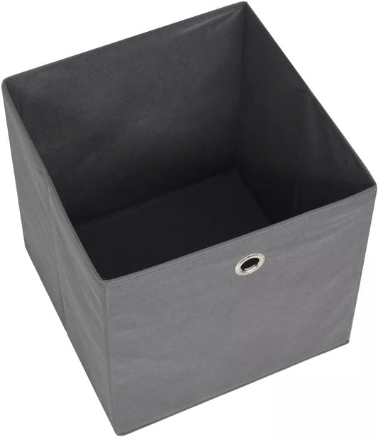 GENERIC Coffre De Rangement, Coffre De Rangement Pour Coussins D'extérieur, Coffres De Rangement D'extérieur Imperméables, 4 Pièces, Tissu Non Tissé, 32 X 32 X 32 Cm, Gris