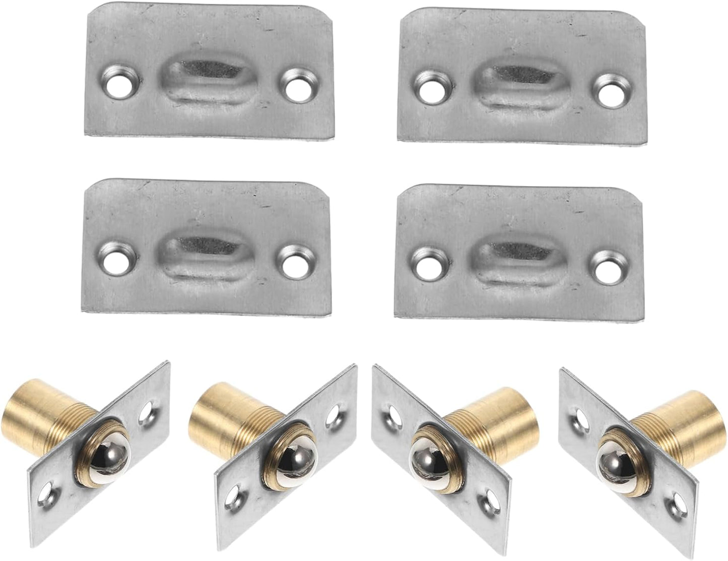 Jojofuny 4 Pack Adjustable Ball Latches With Plate For Closet Door Ball Latch For Cabinet Door Hardware Door Hardware With Strike
