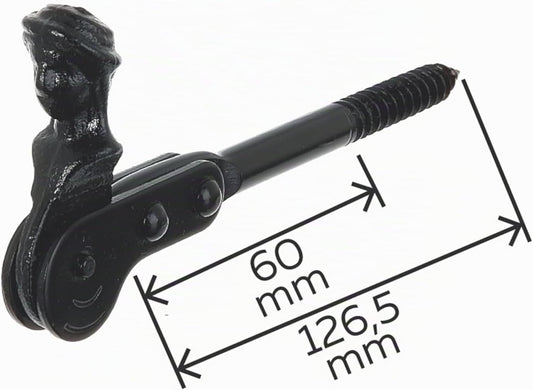 Alberts 307103 Shepherdess Head Shutter Stop | Screw Or Seal | Black Lacquered | 126.5 Mm