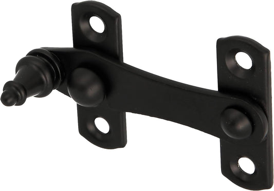 Amig - Black Knocker For Shutters With Reverse Attachment Mod. 3-75 X 46 Mm - Anti-shock And Breakage Safety Lock For Windows - Made Of Steel - With Screws