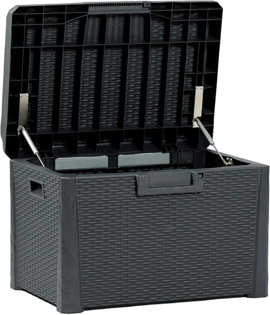 Toomax Art. 170 Compact Box Santorini Malle De Rangement Résine Noir 73 X 50,5 X 49,5 Cm