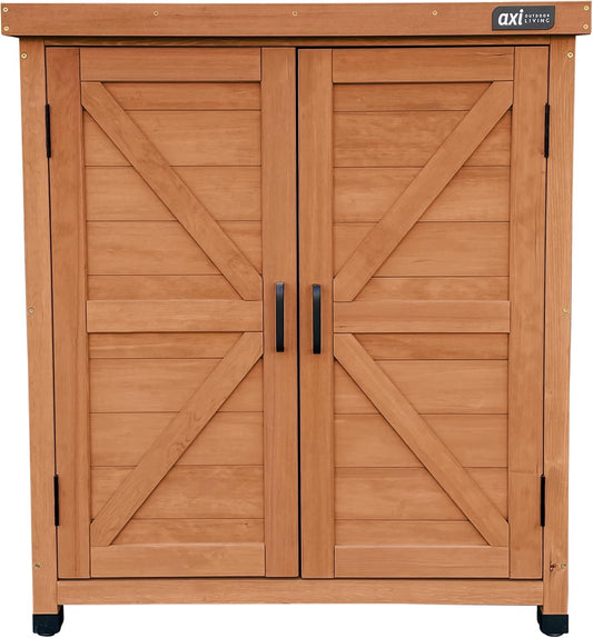 AXI Felix Armoire De Jardin En Bois Marron - 80 X 45 X 93 Cm | Armoire Exterieur, Armoire à Outils Pour Le Jardin Avec étagère/Meuble Exterieur Rangement Pour Le Jardin