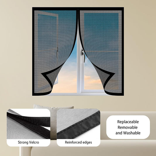 Magnetic Insect Repellent Curtain 98 X 113 Cm Magnetic Mosquito Net Door Magnets And Adhesive Strip For Living Room Window Balcony White