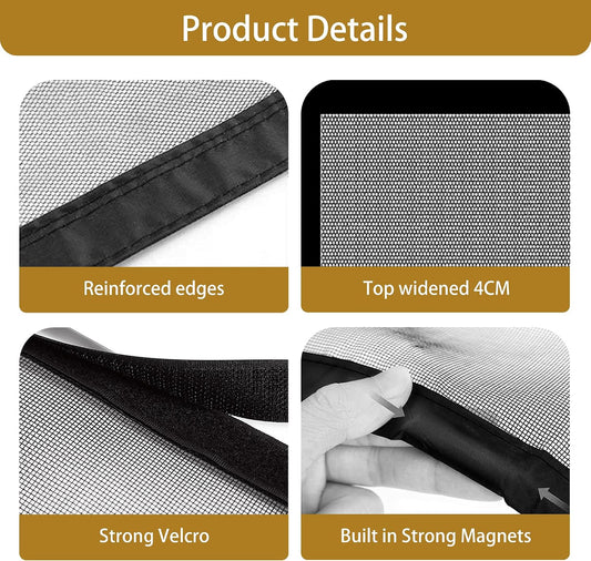 Magnetic Mosquito Net 240 X 140 Cm Magnetic Mosquito Net Without Tools Powerful Magnets For Bay Window Sliding Window, White