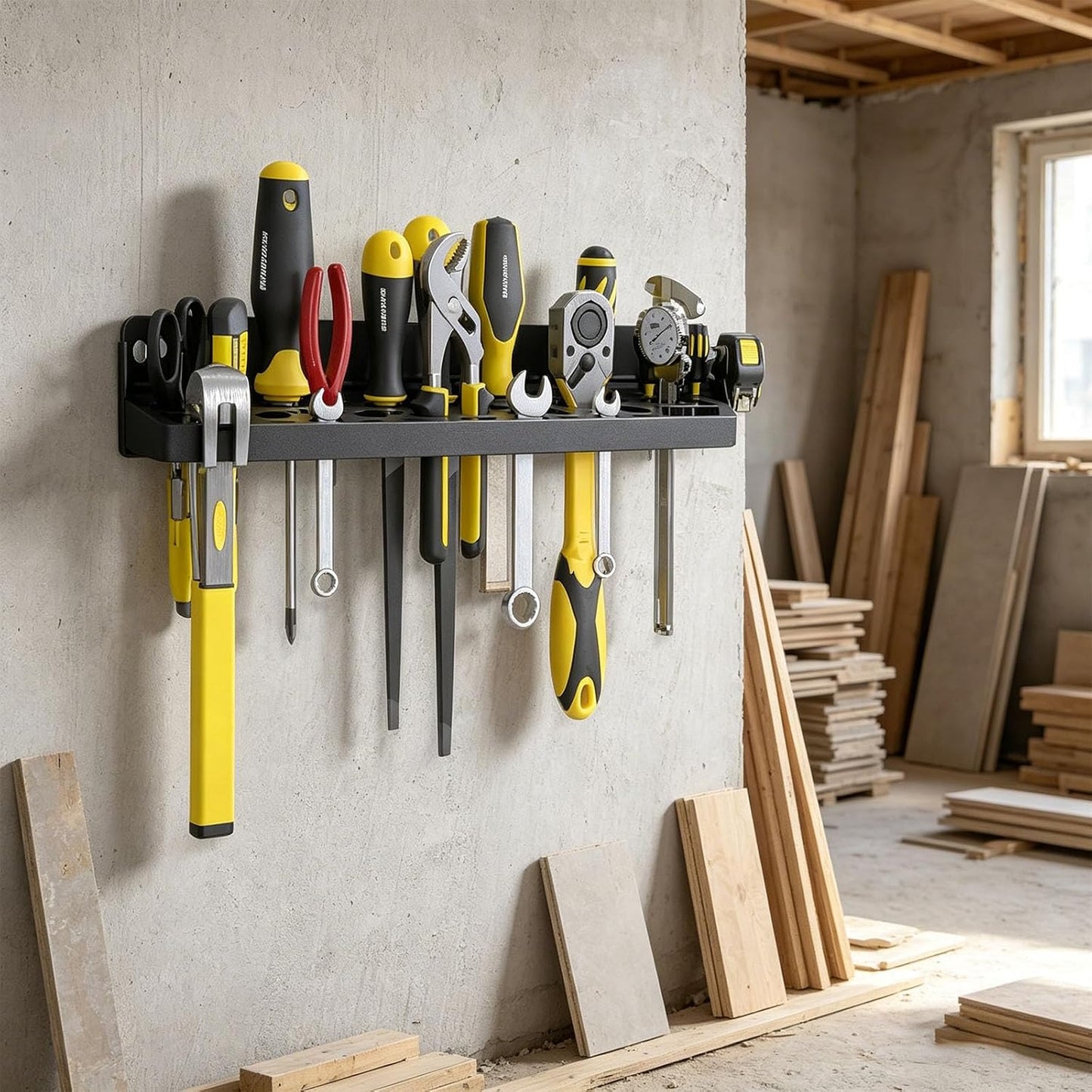 Étagère De Rangement Murale à 51 Trous En Acier Carbone Robuste Pour Outils Et Accessoires