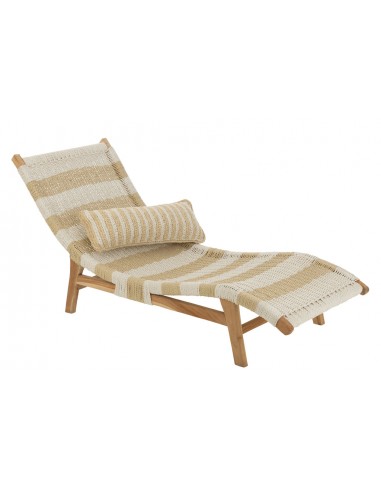 Chaise longue - Transat - Bois de Teck - Tissé commande en ligne