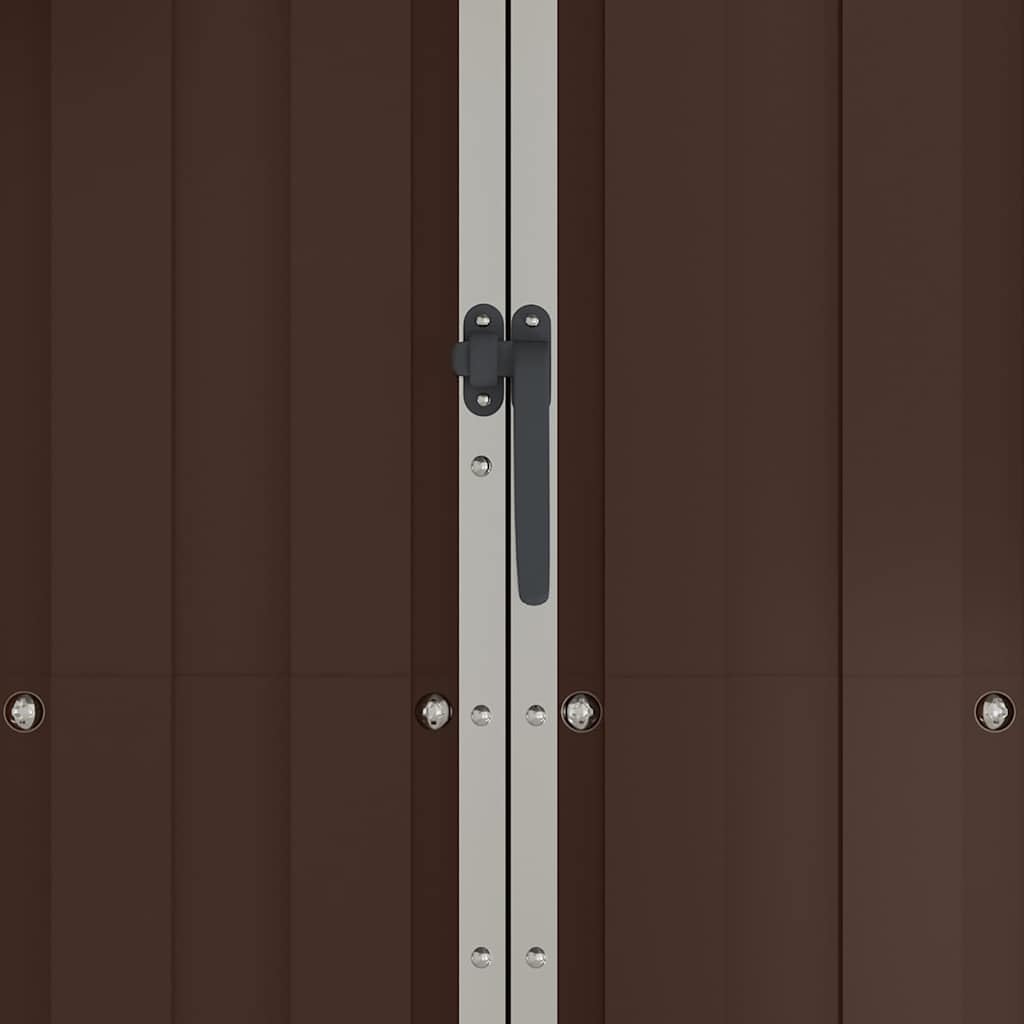  Abri De Jardin Marron 116x45x175 Cm En Acier Galvanisé Pour Rangement Extérieur D'outils Et Mobilier De Jardin, Avec étagères Et Aérations