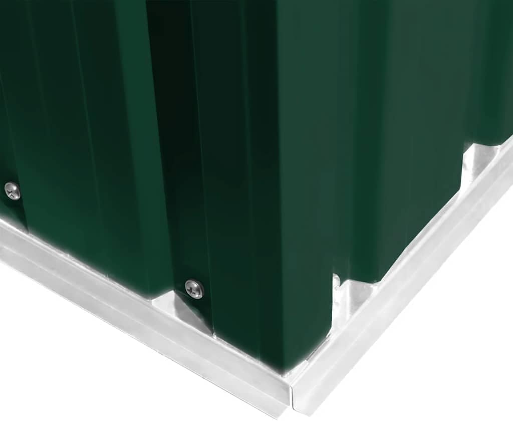  Abri De Stockage Jardin En Métal Vert 257 X 205 X 178 Cm Avec Double Porte Coulissante, Ventilation Optimale, Cadre Acier Galvanisé, Espace Rangement Outils Et Matériel Extérieur