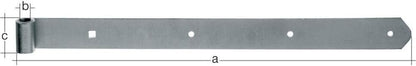  Alberts 312343 Hinge | Various Designs | Passivated | Hinge Diameter 20 Mm | Size 800 X 60 Mm