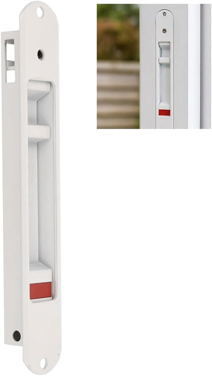  Amig - Serrure à Mortaise Pour Fenêtres Et Portes Coulissantes En Aluminium Mod.3800, Serrure à Crochet Encastrée, Finition Aluminium En Blanc