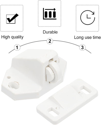  Artibetter 10ensembles Lot Loqueteaux Plastique Pour Portes Serrure à Billes Et Facile à Installer Adapté Aux Portes Armoire Et Placard