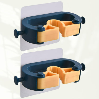  Jojofuny Porte-balai Mural 2pcs En Abs Bleu Sans Perçage, Résistant à L'usure, Organisateur De Balais Cuisine Et Garage