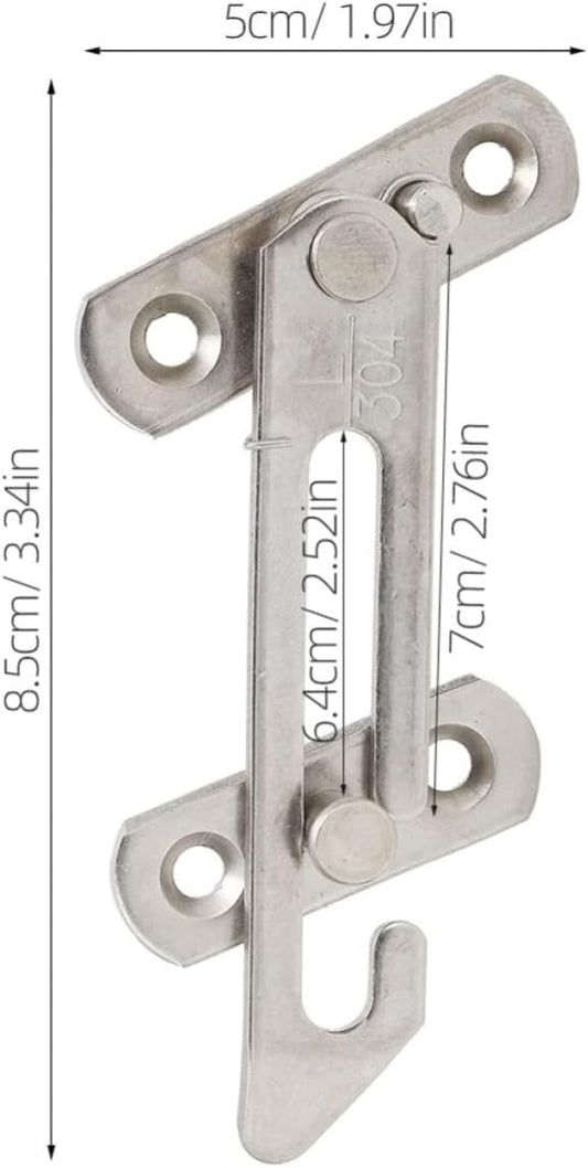  Artibetter 4 Pièces Limiteur De Sécurité D'angle D'ouverture En Acier Inoxydable Argenté, Bloque Fenêtre Coulissante Réutilisable Friction Renforcée Pour Sécurité Garçon Et Filles