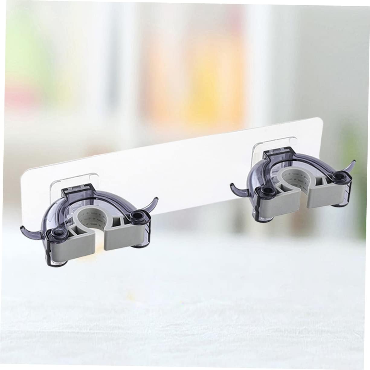  Ciieeo 3pièces Support De Balai Mural Multifonction Noir De Rangement Sans Perçage Pour Maison Cuisine Et Salle De Bain Organisateur De Nettoyage Avec Double Clip