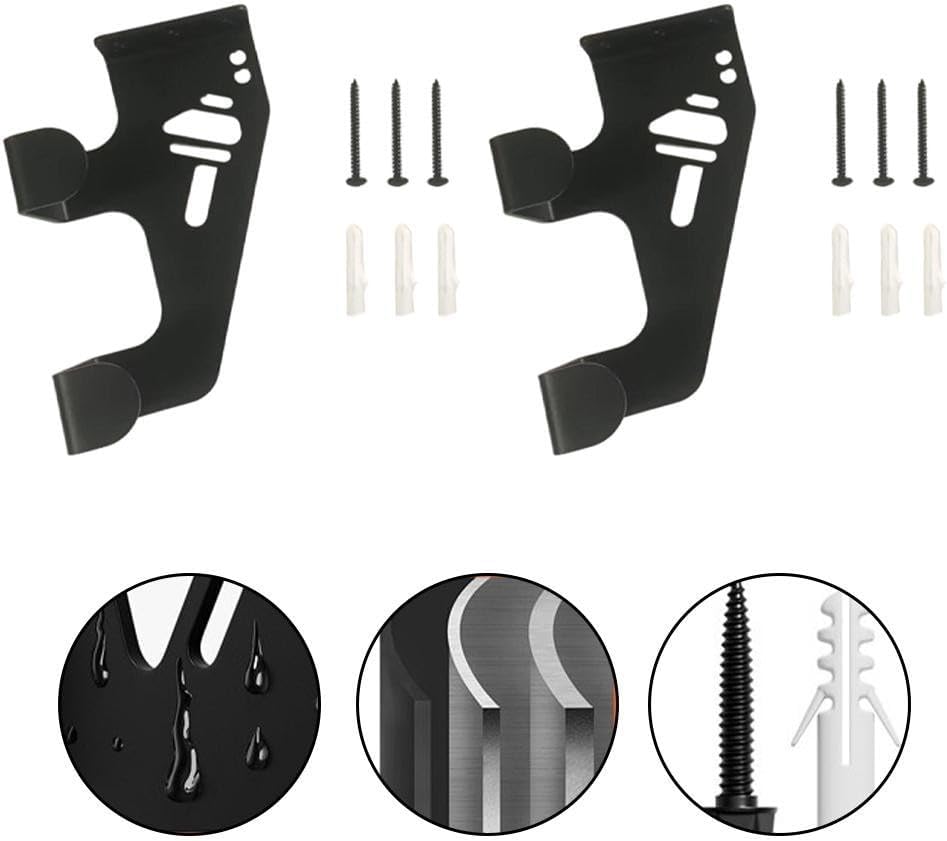  Lot De 2 Supports De Rangement Muraux Pour Tronçonneuse En Métal Pour Garage, Abri De Jardin, Atelier Avec Double Orientation Et Fentes Pour Clés