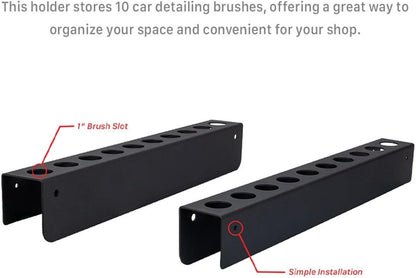  Support Mural Pour Brosse De Détail, Avec 10 Trous, Pour Garage, Atelier, Rangement En Acier Au Carbone Pour Garder Les Outils Propres Et Accessibles