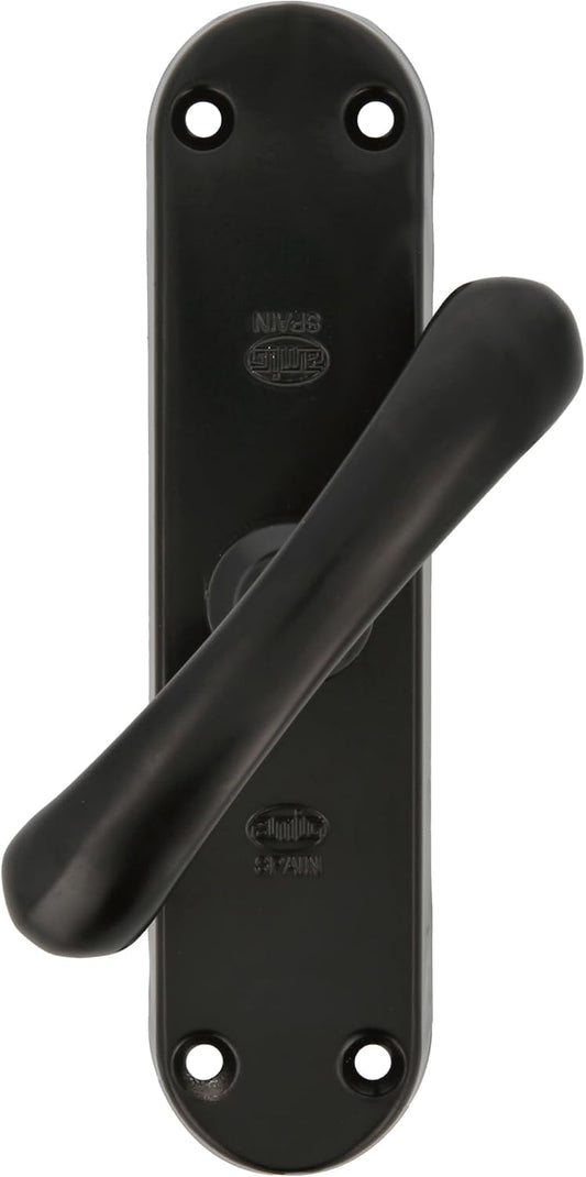  Amig - Morceau De Surmonter Noir Pour Fenêtres | Fermeture De Sécurité En Acier Avec Poignée | Comprend 5 Supports | Dimensions : 150 X 38 Mm