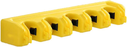  Mop Holder Wall Mounted Mop Holder Broom Garden Tools Storage Hooks Garage Storage 5 Position And 6 Hooks For Home Kitchen Garden (White, 5 Positions)