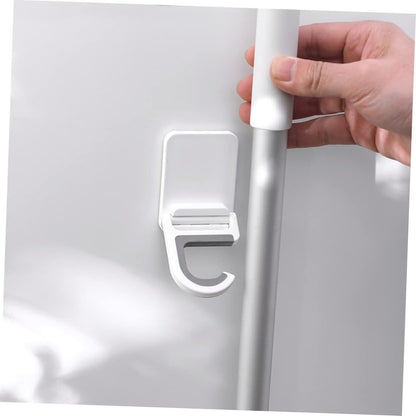 Angoily 9 Pieces Hook For Wall Mop Holder White Wall Clip Silica Gel No Punching
