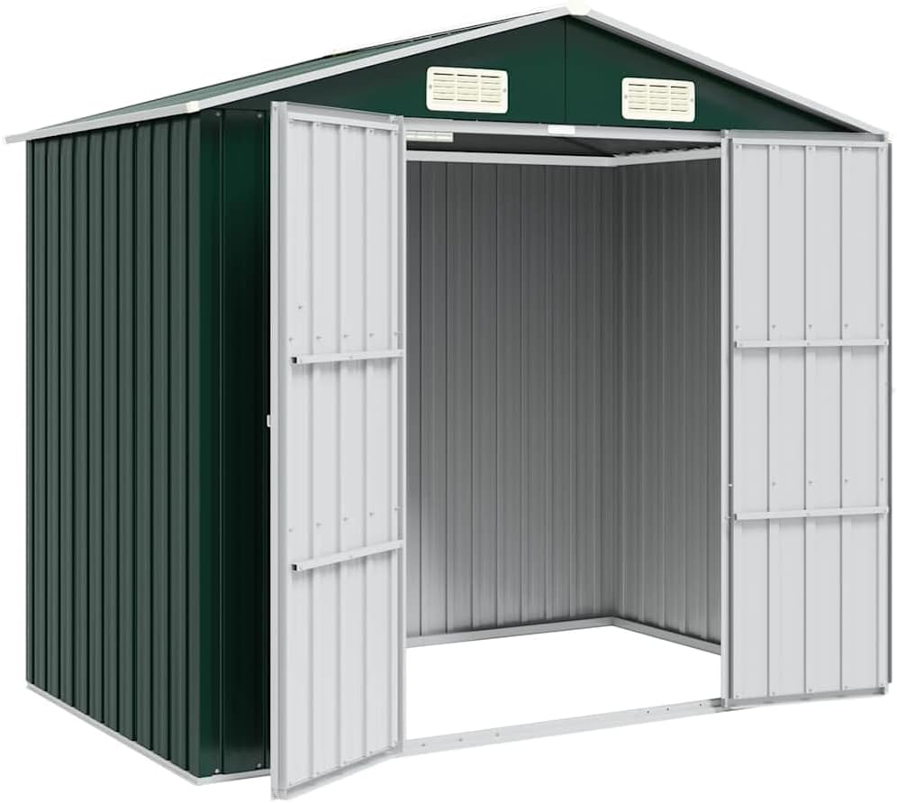  Abri De Jardin En Acier Galvanisé - 205 X 129 X 183 Cm - Vert - 205 X 129 X 183 Cm - Résistant Aux Intempéries - Moderne