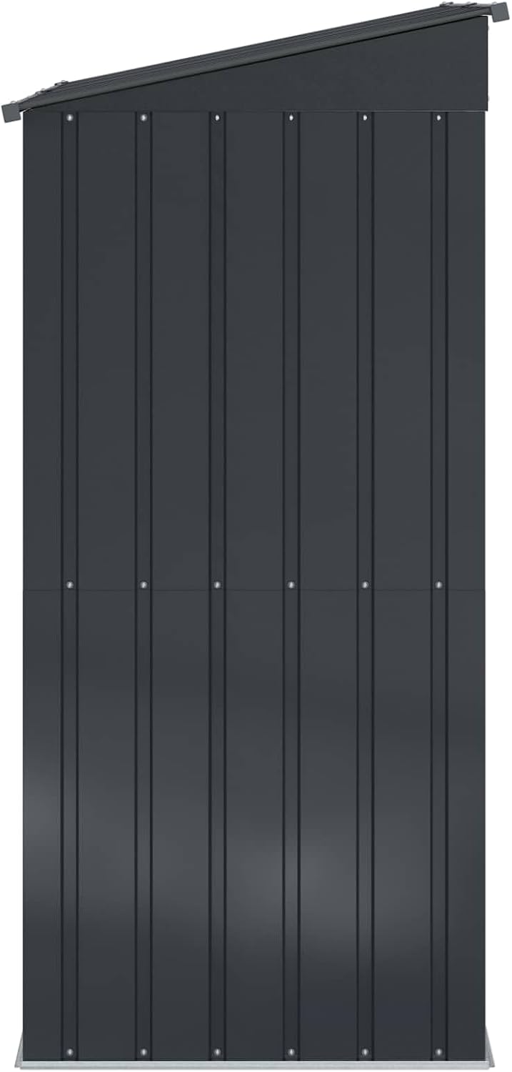 Cabanon De Jardin Métallique Anthracite 137x81x180 Cm, Abri De Jardin Rectangulaire Pour Extérieur, Remise Pratique Avec Rangement Pour Outils Et Pots, Design Moderne Et Durable