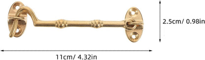  2 Pieces Heavy Duty Brass Door Latch Hook And Eye For Cabin Doors And Windows Wear Resistant And Easy To Install Hanging Hardware Lock