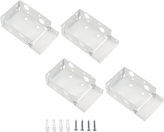  Supports De Traitements De Fenêtre Blancs 4 Pièces, Matériel De Rideau De Fenêtre Pour Une Installation Facile Et Une Durabilité Stable, Supports De De Stores Enrouleurs