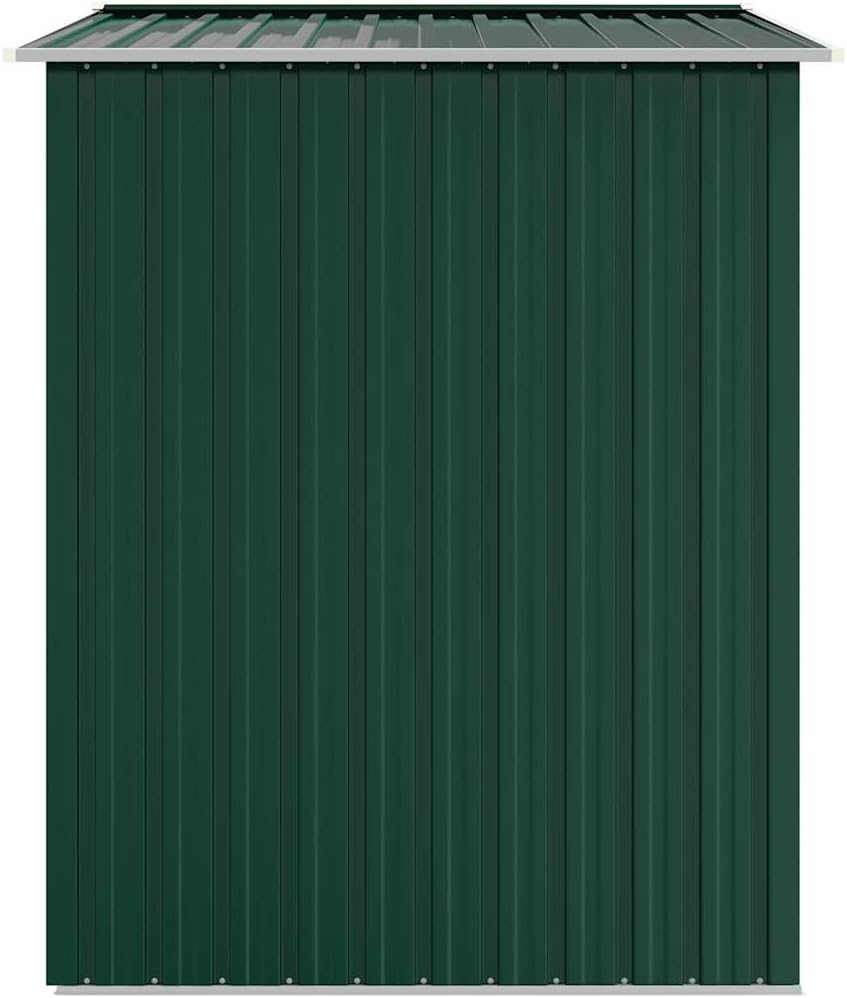  Abri De Jardin Vert En Métal Galvanisé 205x129x183 Cm, Cabanon De Rangement Pour Outils Et Mobilier Extérieur Avec Ventilation Et Portes Doubles