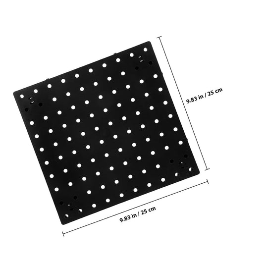  Toyvian 25 X 25 Cm Black Plastic Perforated Wall Panel For Tool Organizer, Multifunctional Storage Rack For Garage And Workshop, Practical Wall Storage System And