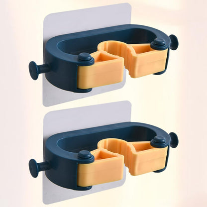  Jojofuny Porte-balai Mural 2pcs En Abs Bleu Sans Perçage, Résistant à L'usure, Organisateur De Balais Cuisine Et Garage