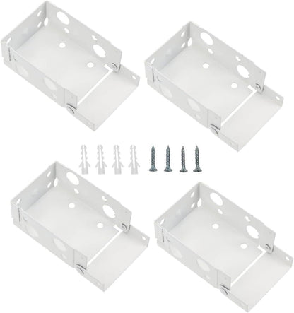  Supports De Traitements De Fenêtre Blancs 4 Pièces, Matériel De Rideau De Fenêtre Pour Une Installation Facile Et Une Durabilité Stable, Supports De De Stores Enrouleurs