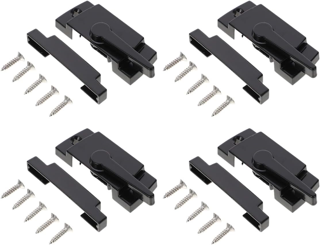  Ciieeo Verrous De Fenêtre Coulissante 4 Pcs En Alliage De Zinc, Sécurité Garçon Et Filles, Butée De Verrouillage Pour Fenêtres Coulissantes Gauche Et Droite, Accessoires De Quincaillerie