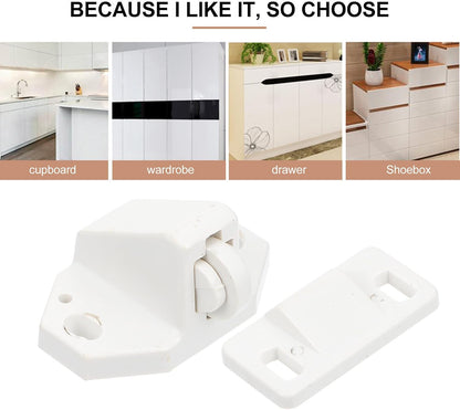  Artibetter 10ensembles Lot Loqueteaux Plastique Pour Portes Serrure à Billes Et Facile à Installer Adapté Aux Portes Armoire Et Placard
