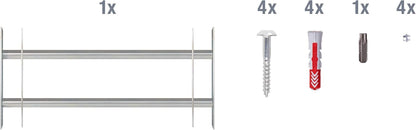  Alberts 563684 Secorino Basic Style Window Grille | Sliding For External Windows | Burglar Protection Grille | Galvanised In Blue | 300 X 700-1050 Mm