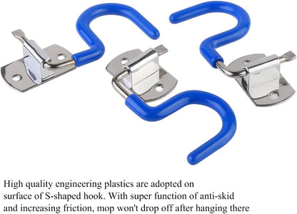  VICASKY Porte-serpillière En Acier Inoxydable 304 S-courbé 3 Pcs Support Mural Anti-glissement Organisateur D'outils