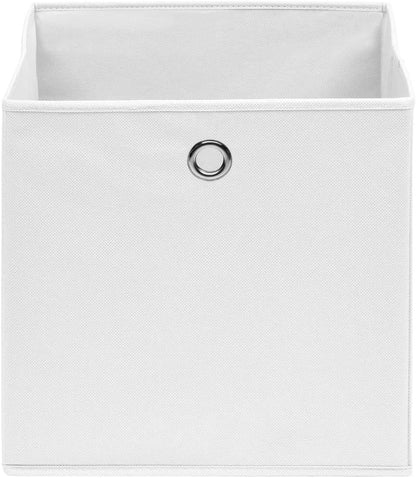 GENERIC Coffre De Rangement, Coffre De Rangement Pour Coussins D'extérieur, Coffres De Rangement D'extérieur Imperméables, 4 Pièces, Blanc, 32 X 32 X 32 Cm, Tissu