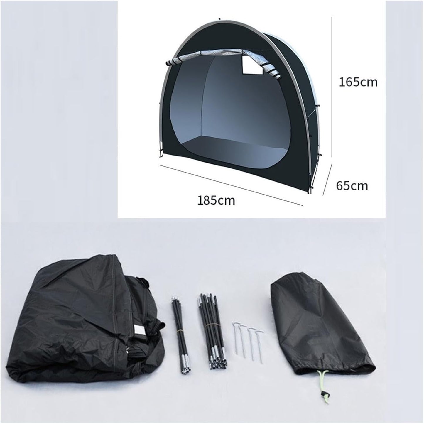 GENERIC Abri De Rangement Pour Vélo, Housse Imperméable Pour Le Rangement Extérieur – 200 X 80 X 165 Cm – Convient également Pour Moto, Tondeuse à Gazon Et Outils De Jardin – Protection Robuste Pour