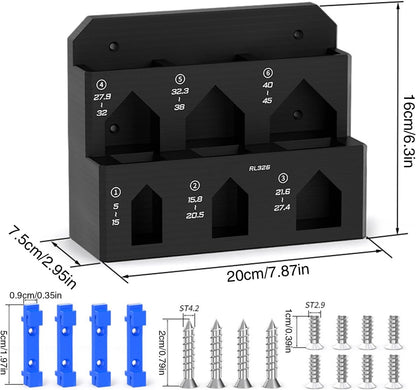  Râtelier De Rangement Pour Outils,Porte-objets Mural à 6 Compartiments - Range-Serre-joints D'Atelier,pour Garage Atelier Abri Maison