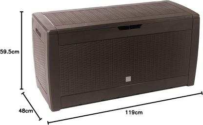 Prosperplast Boxe Rato Coffre De Jardin 310 Litres Chocolat 119 X 48 X 60 Cm