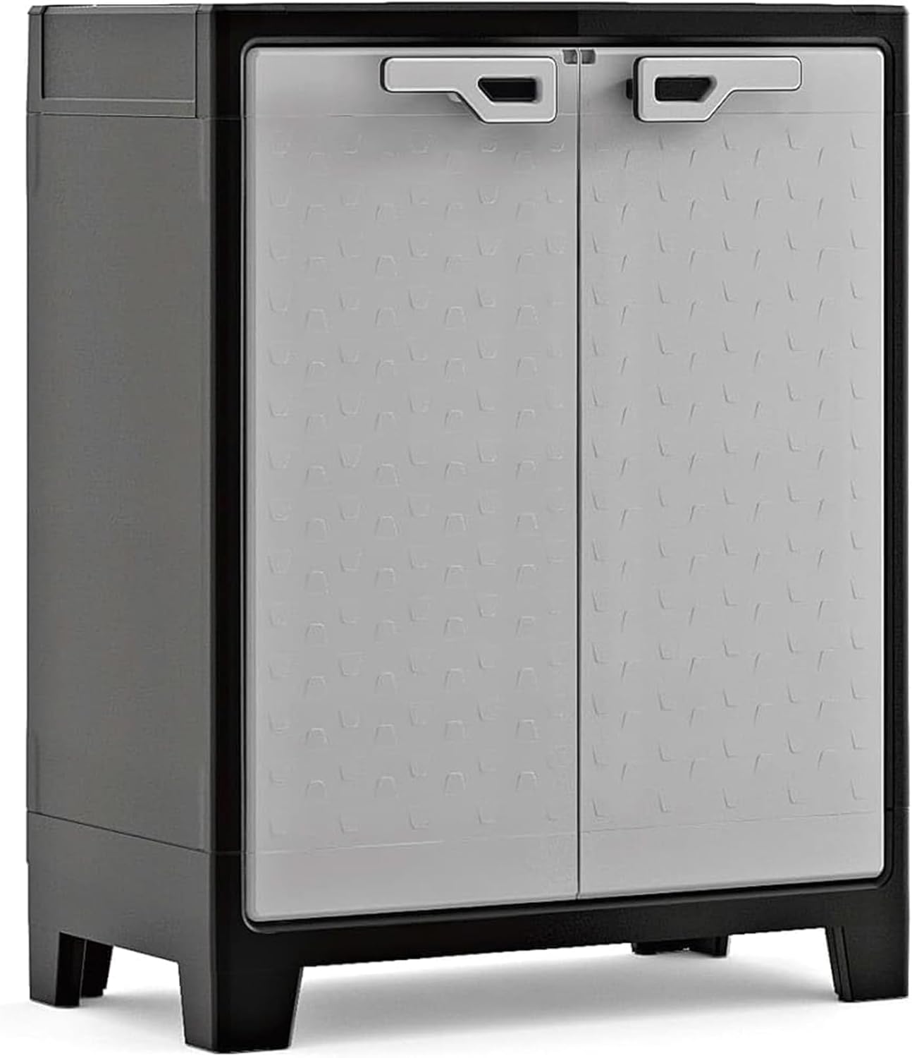  Keter Armoire Haute Titan - Armoire De Rangement En Résine - Étagères Modulables, Pieds Réglables, Charnières Métalliques - Cuisine, Garage, Atelier, Placard - 80 X 44 X 182cm - Noir/Gris