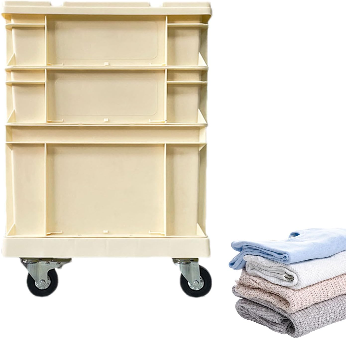  Bac De Rangement À Roues, Grands Conteneurs Empatables à Grande Capacité, Coffre De Rangement D'Extérieur Grand Conteneur à Roues, Pour Maison, Bureau, Extérieur, Camping, Garage, Grenier, Déménagemen