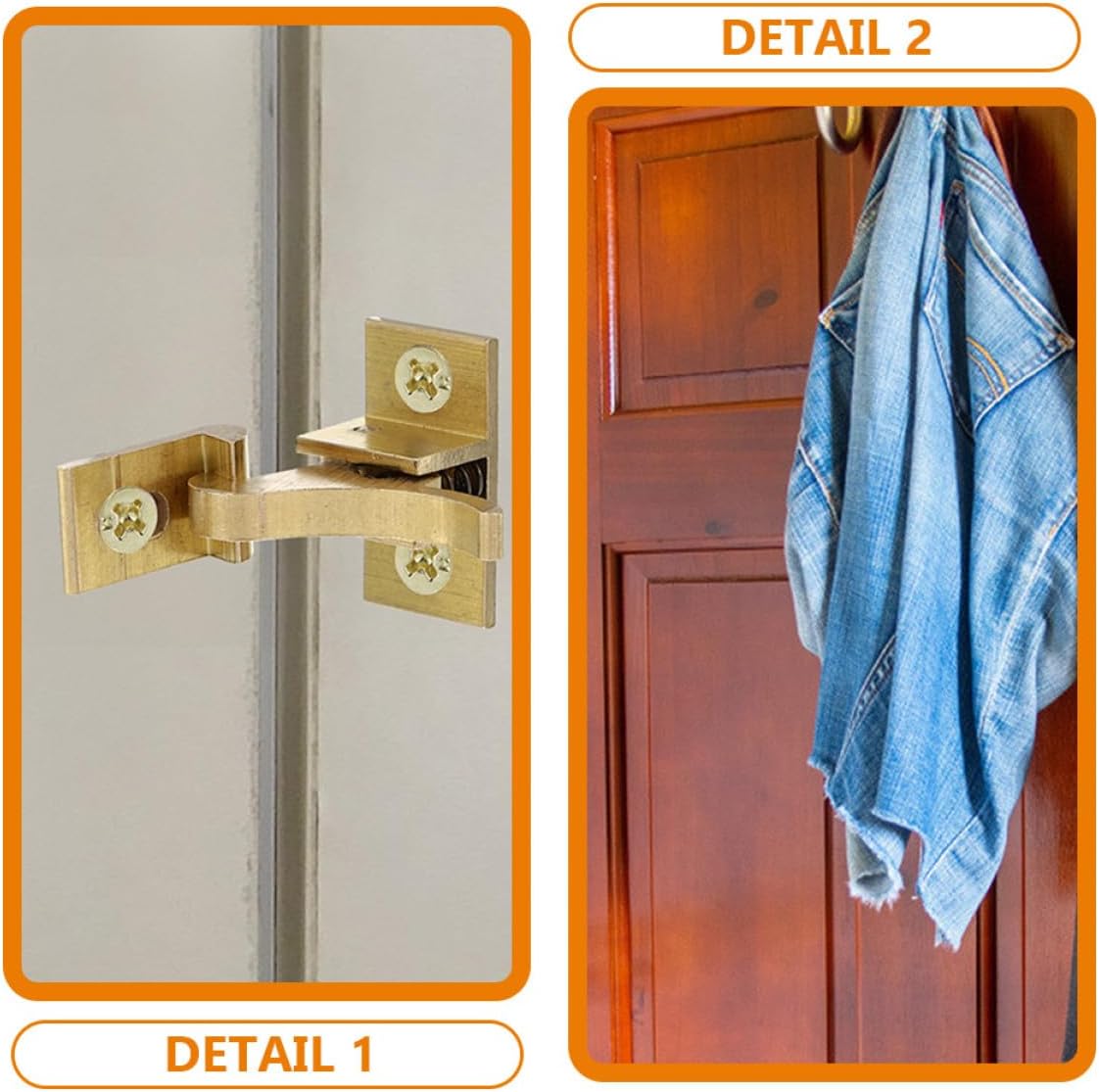  Ciieeo 3 Pcs 90 Degree Copper Angled Latches For Doors, Windows And Cabinets, Metal Hardware Accessories, Simple Installation, Intrusion Protection For Home,