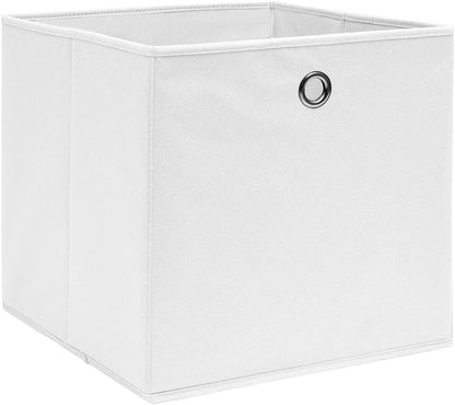 GENERIC Coffre De Rangement, Coffre De Rangement Pour Coussins D'extérieur, Coffres De Rangement D'extérieur Imperméables, 4 Pièces, Blanc, 32 X 32 X 32 Cm, Tissu