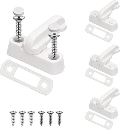  Lot De 4 Bloqueurs De Châssis Pour Fenêtres Et Portes UPVC/PVC, Blanc