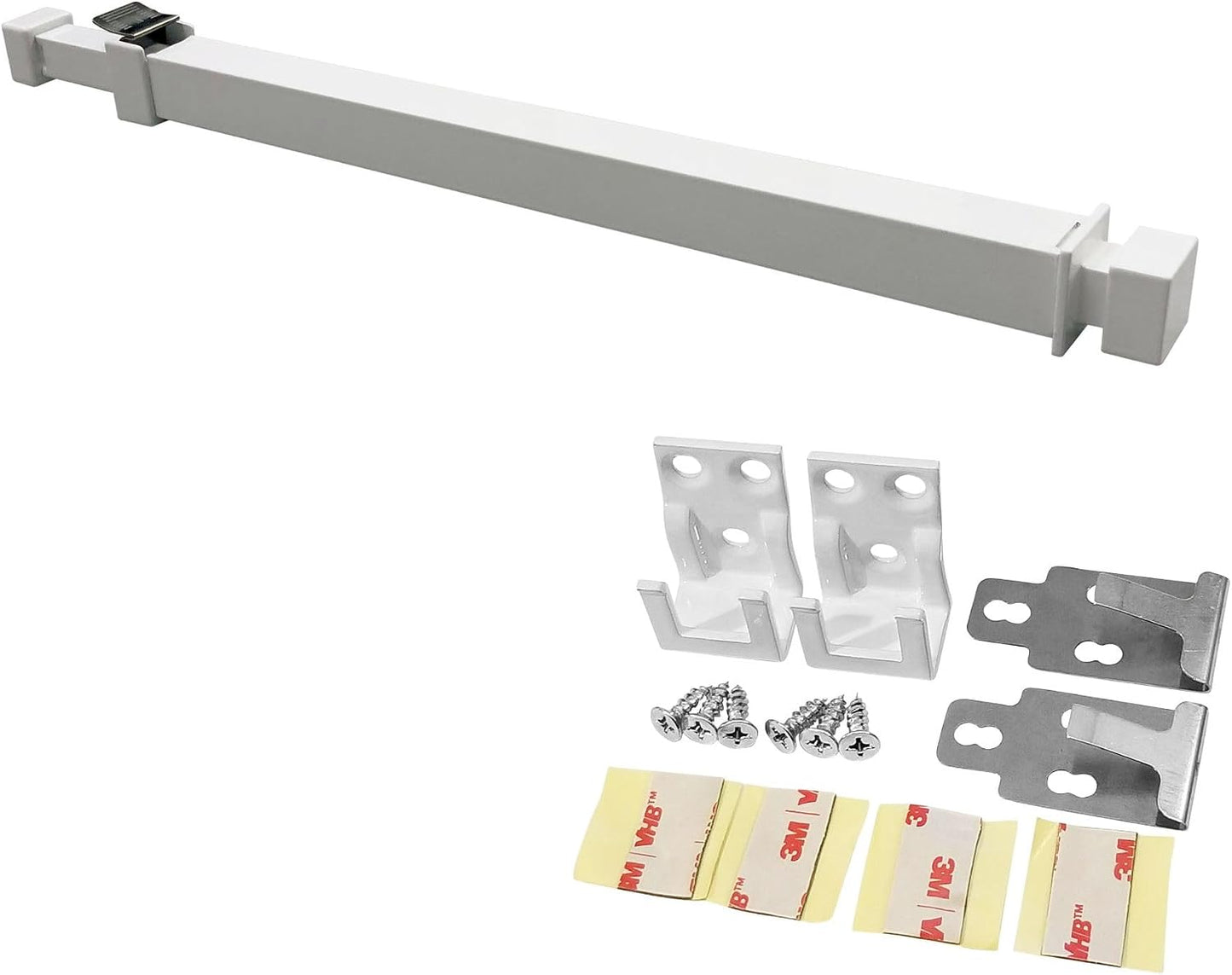  Ideal Security BK111W Adjustable Security Bar For Patio Or Window Door With Child Safety Lock, White, 40-68 Cm