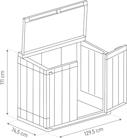  Toomax Stora Way Boîte à Outils D'extérieur En Polypropylène Recyclé Avec Effet Bois (842L, Gris Taupe/Marron)