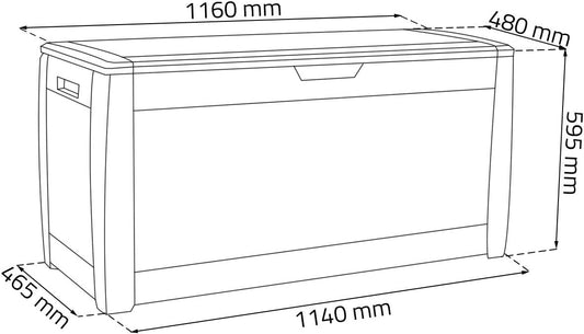 Prosperplast Boîte De Jardin 310 Litres Boxe Matuba Couleur Chocolat 119 X 48 X 60 Cm